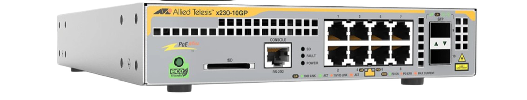Allied Telesis L2+ switch with 8 Port AT-x230-10GP-B5