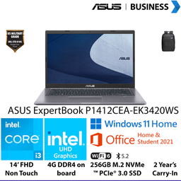 ASUS NB P1412CEA-EK3420WS I3/UMA/4/256 W11H-OHS 2Y