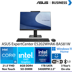 ASUS AIO E5202WHAK-BA581W I5/UMA/8/ H1TB/ W11H/ 3YOS