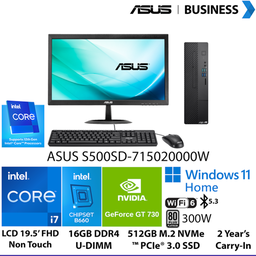 ASUS PC S500SD-715020000W I7-12700/GT730.2G/16/512/ W11H 2Y